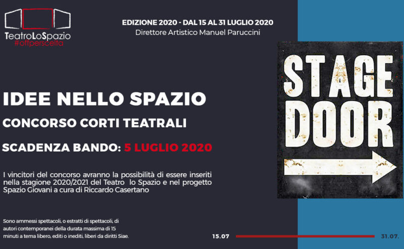 BANDO Concorso corti teatrali “IDEE NELLO SPAZIO”