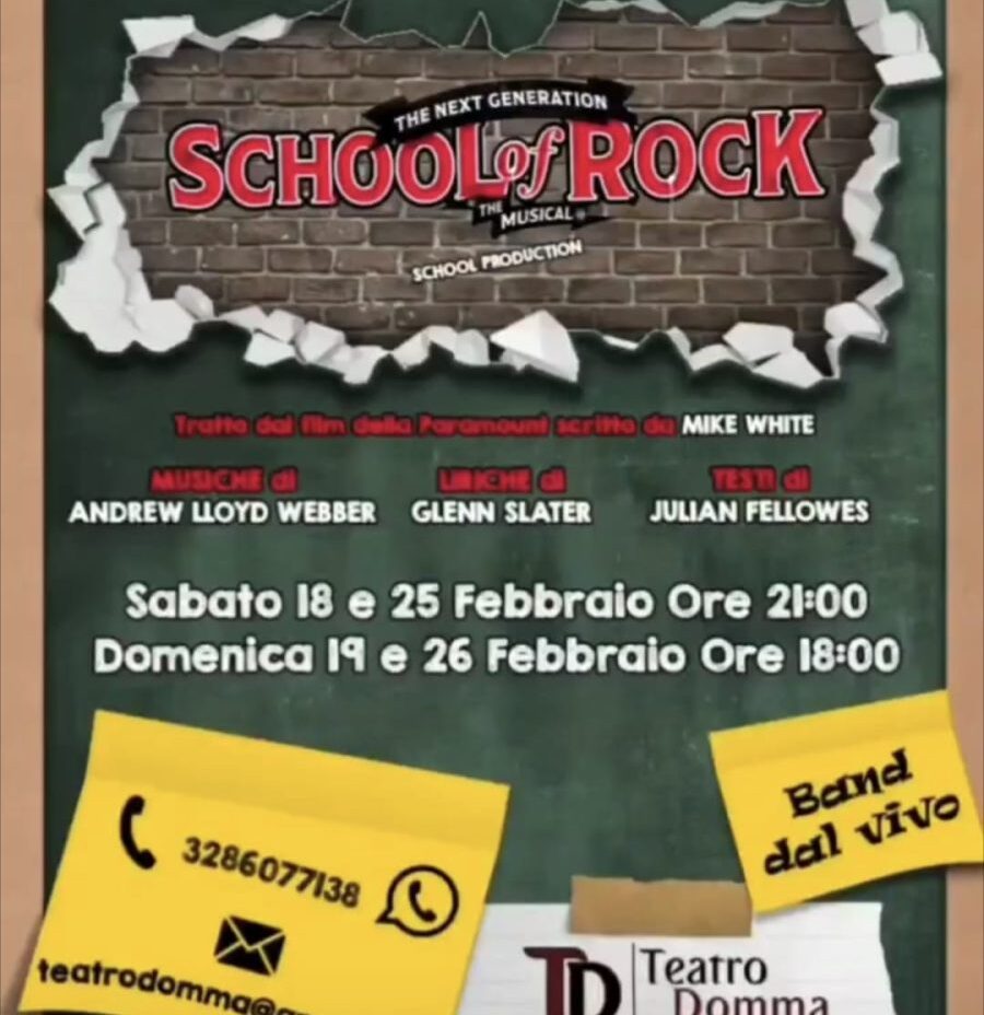 A febbraio in scena il musical esplosivo SCHOOL OF ROCK