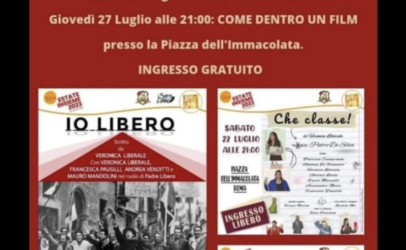 Luglio a San Lorenzo: tre spettacoli gratuiti in piazza