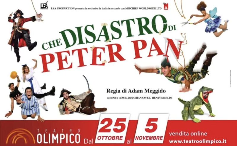 Al Teatro Olimpico, Peter Pan diventa un disastro. La commedia con Matteo Cirillo