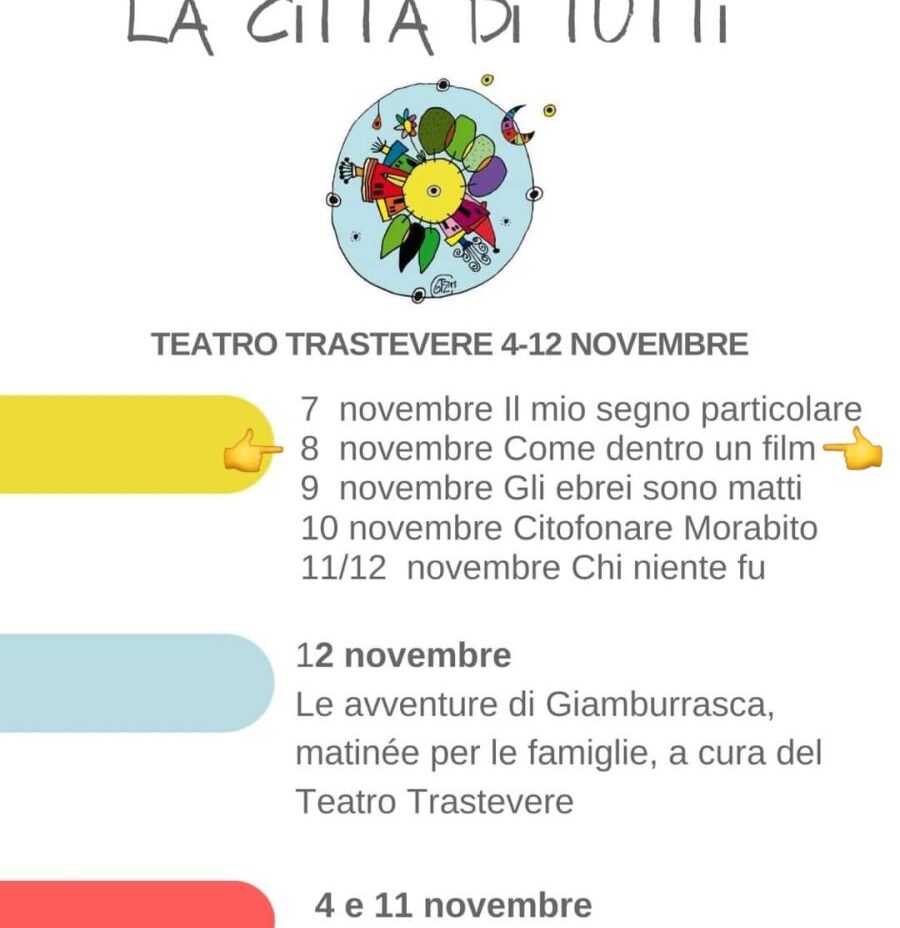 Al Teatro Trastevere vi troverete “Come dentro un film”