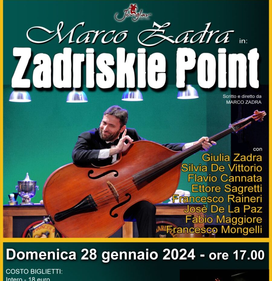 A gennaio ZADRISKIE POINT sbarca al Teatro Domma: da non perdere!