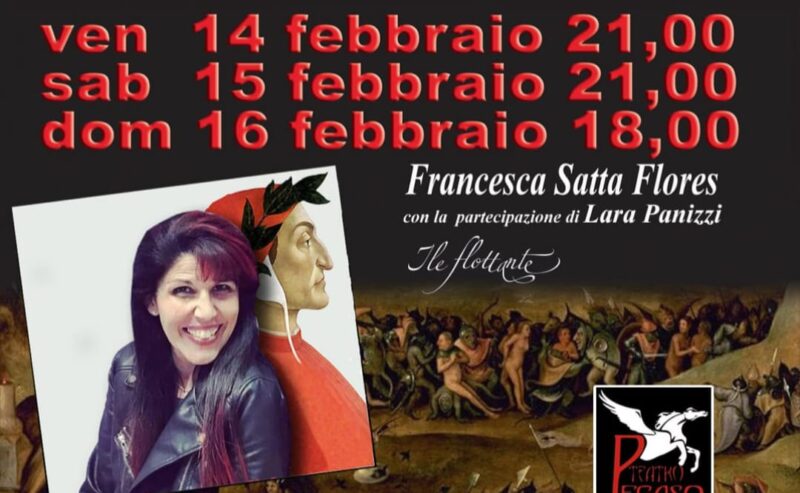 Teatro Pegaso, Francesca Satta Flores recita Dante à la carte dal 14 al 16 febbraio